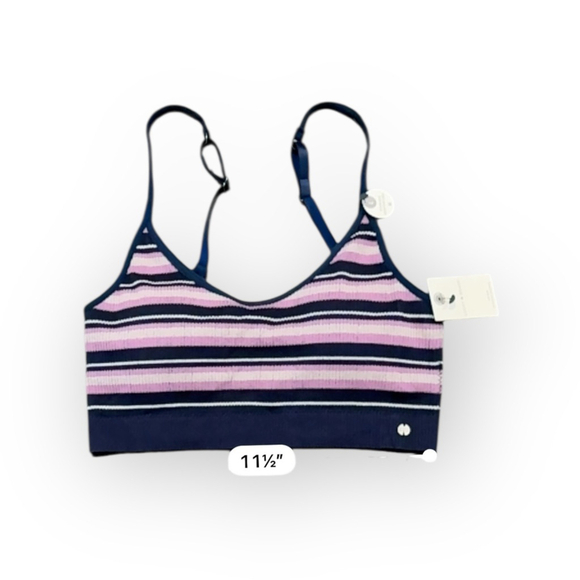 NWT Lucky Brand Women’s Padded Bralette Sports Bra Size L Striped Blue Purple - Picture 3 of 7